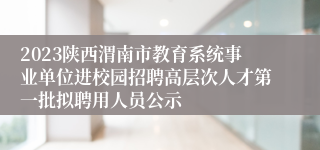 2023陕西渭南市教育系统事业单位进校园招聘高层次人才第一批拟聘用人员公示