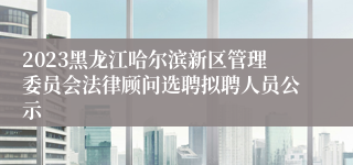 2023黑龙江哈尔滨新区管理委员会法律顾问选聘拟聘人员公示