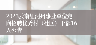 2023云南红河州事业单位定向招聘优秀村（社区）干部16人公告