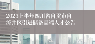 2023上半年四川省自贡市自流井区引进储备高端人才公告