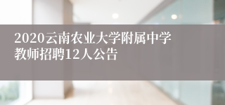 2020云南农业大学附属中学教师招聘12人公告