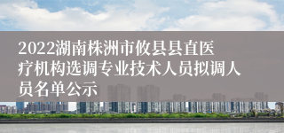 2022湖南株洲市攸县县直医疗机构选调专业技术人员拟调人员名单公示