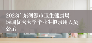 2023广东河源市卫生健康局选调优秀大学毕业生拟录用人员公示