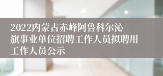 2022内蒙古赤峰阿鲁科尔沁旗事业单位招聘工作人员拟聘用工作人员公示 