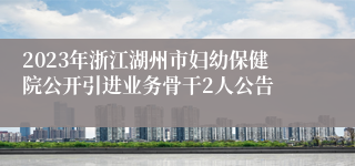 2023年浙江湖州市妇幼保健院公开引进业务骨干2人公告