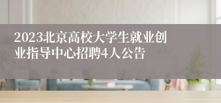 2023北京高校大学生就业创业指导中心招聘4人公告