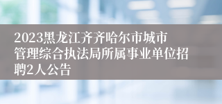 2023黑龙江齐齐哈尔市城市管理综合执法局所属事业单位招聘2人公告