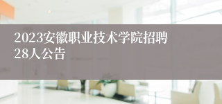 2023安徽职业技术学院招聘28人公告