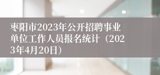 枣阳市2023年公开招聘事业单位工作人员报名统计（2023年4月20日）