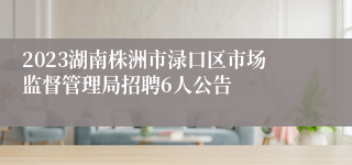 2023湖南株洲市渌口区市场监督管理局招聘6人公告