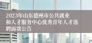 2023年山东德州市公共就业和人才服务中心优秀青年人才选聘面谈公告