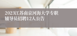 2023江苏南京河海大学专职辅导员招聘12人公告