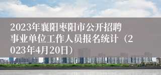 2023年襄阳枣阳市公开招聘事业单位工作人员报名统计（2023年4月20日）