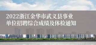 2022浙江金华市武义县事业单位招聘综合成绩及体检通知