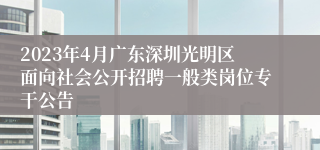 2023年4月广东深圳光明区面向社会公开招聘一般类岗位专干公告