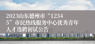 2023山东德州市“12345”市民热线服务中心优秀青年人才选聘初试公告