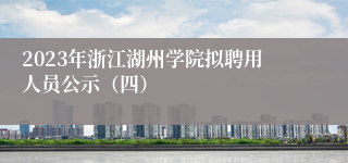 2023年浙江湖州学院拟聘用人员公示（四）