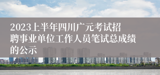 2023上半年四川广元考试招聘事业单位工作人员笔试总成绩的公示