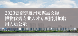 2023云南楚雄州元谋县文物博物优秀专业人才专项招引拟聘用人员公示