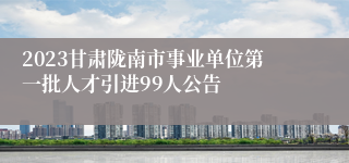 2023甘肃陇南市事业单位第一批人才引进99人公告