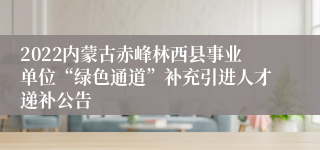 2022内蒙古赤峰林西县事业单位“绿色通道”补充引进人才递补公告