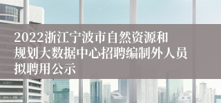 2022浙江宁波市自然资源和规划大数据中心招聘编制外人员拟聘用公示