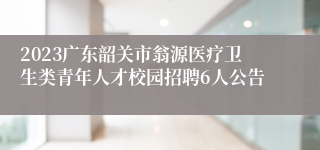 2023广东韶关市翁源医疗卫生类青年人才校园招聘6人公告