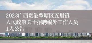 2023广西贵港覃塘区五里镇人民政府关于招聘编外工作人员1人公告