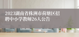 2023湖南省株洲市荷塘区招聘中小学教师26人公告