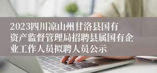 2023四川凉山州甘洛县国有资产监督管理局招聘县属国有企业工作人员拟聘人员公示