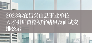 2023年宜昌兴山县事业单位人才引进资格初审结果及面试安排公示