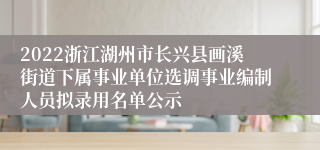 2022浙江湖州市长兴县画溪街道下属事业单位选调事业编制人员拟录用名单公示