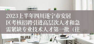 2023上半年四川遂宁市安居区考核招聘引进高层次人才和急需紧缺专业技术人才第一批（往届毕业生）体检结果及