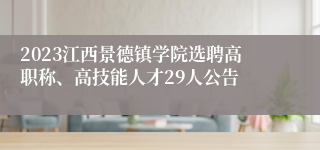 2023江西景德镇学院选聘高职称、高技能人才29人公告