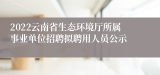 2022云南省生态环境厅所属事业单位招聘拟聘用人员公示