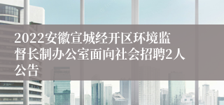 2022安徽宣城经开区环境监督长制办公室面向社会招聘2人公告