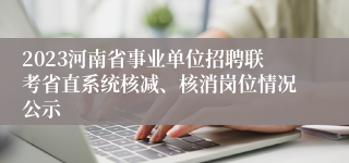 2023河南省事业单位招聘联考省直系统核减、核消岗位情况公示