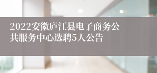 2022安徽庐江县电子商务公共服务中心选聘5人公告