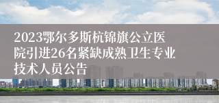 2023鄂尔多斯杭锦旗公立医院引进26名紧缺成熟卫生专业技术人员公告