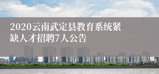 2020云南武定县教育系统紧缺人才招聘7人公告