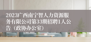 2023广西南宁智人力资源服务有限公司第33期招聘1人公告（政协办公室）