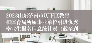 2023山东济南市历下区教育和体育局所属事业单位引进优秀毕业生报名信息统计表（截至到4月27日15点)