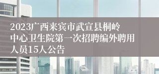 2023广西来宾市武宣县桐岭中心卫生院第一次招聘编外聘用人员15人公告