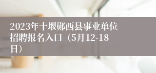 2023年十堰郧西县事业单位招聘报名入口（5月12-18日）