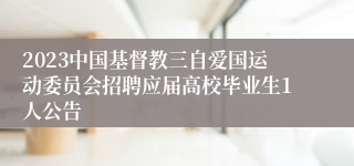 2023中国基督教三自爱国运动委员会招聘应届高校毕业生1人公告