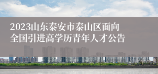 2023山东泰安市泰山区面向全国引进高学历青年人才公告