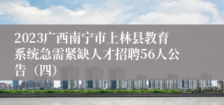 2023广西南宁市上林县教育系统急需紧缺人才招聘56人公告（四）