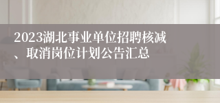 2023湖北事业单位招聘核减、取消岗位计划公告汇总