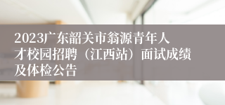 2023广东韶关市翁源青年人才校园招聘（江西站）面试成绩及体检公告