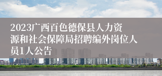 2023广西百色德保县人力资源和社会保障局招聘编外岗位人员1人公告